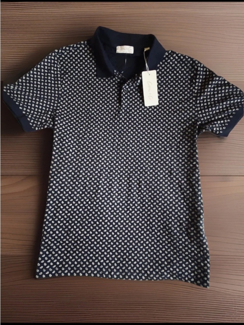 NWT Cotton & Co. Women’s Navy Blue Polo Size Medium Shirt Top Golf Collared